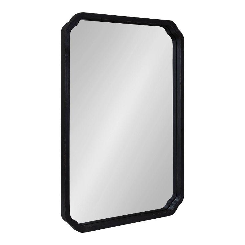 Kate & Laurel All Things Decor 24"x36" Marston Farmhouse Rectangle Wall Mirror Black: Modern Wood Frame, No Assembly Required