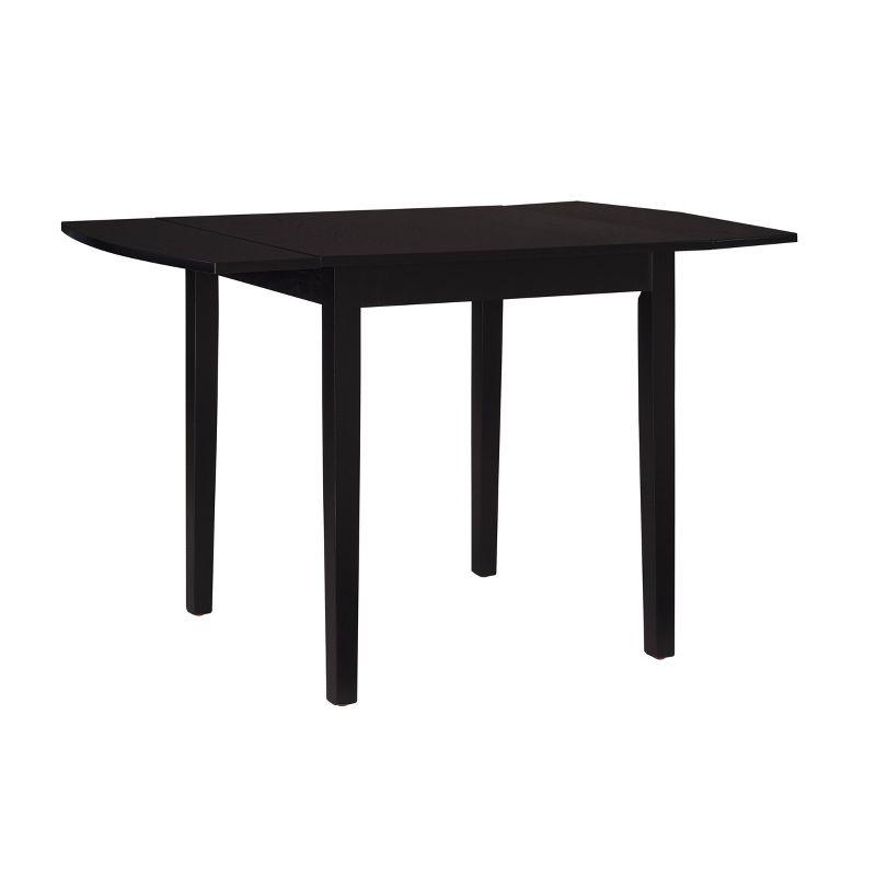 Torino 48" Extendable Solid Rubberwood Square Dining Table in Black