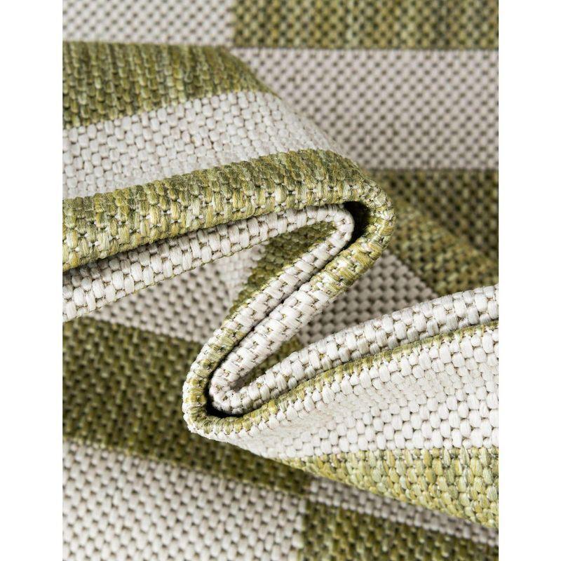 Unique Loom 8' 0 x 11' 4 Rectangle Indoor/Outdoor Striped Green Area Rug