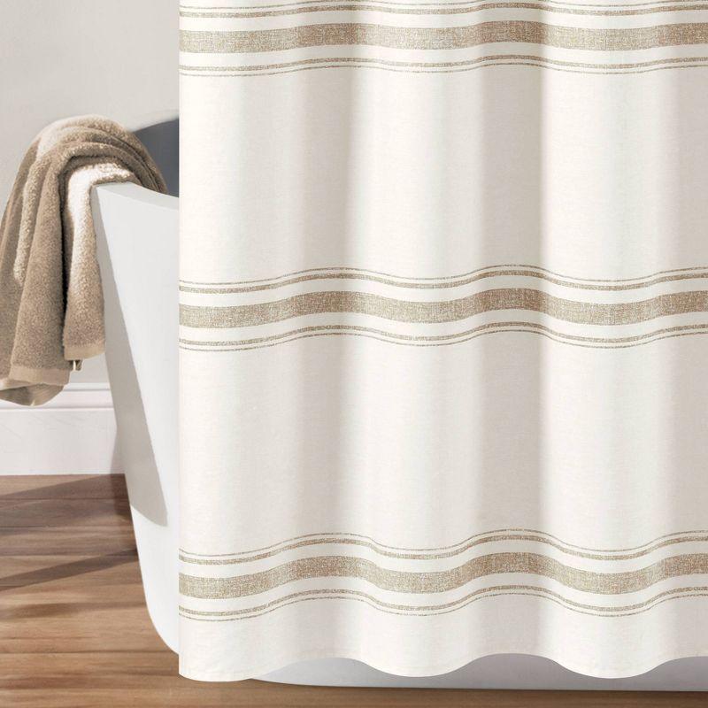 Farmhouse Striped Shower Curtain - Lush Décor