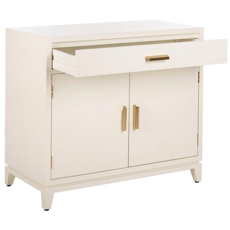 Nigel 2 Door 1 Drawer Chest - White/Brass - Safavieh.