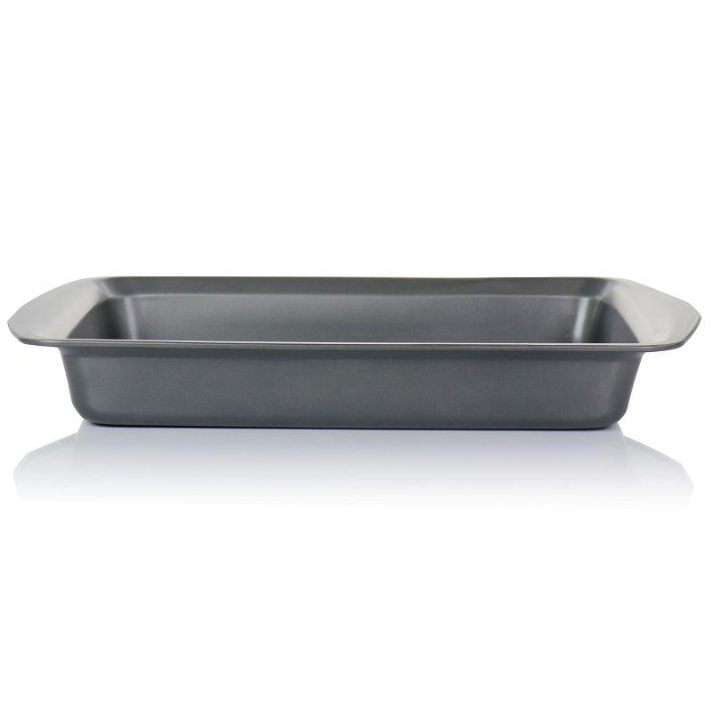 Gray Nonstick Steel Roasting Pan with Handles, 18 Inch