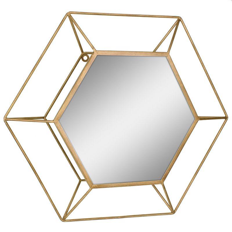 23.7" x 20.7" Metal Hexagon Decorative Wall Mirror  - Stonebriar Collection