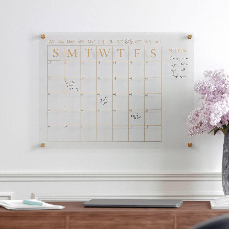 Thomas Martha Stewart Acrylic Wall Calendar with Notes with Dry Erase Marker and Mounting Hardware