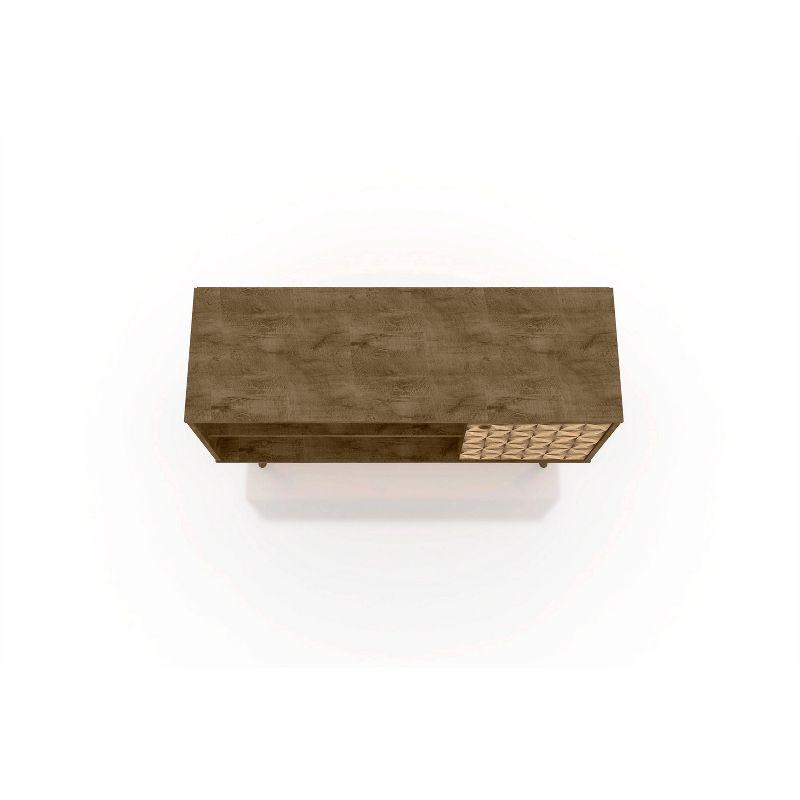Liberty Mid-Century Modern 2 Shelves and 1 Door with TV Stand for TVs up to 46" Rustic Brown - Manhattan Comfort