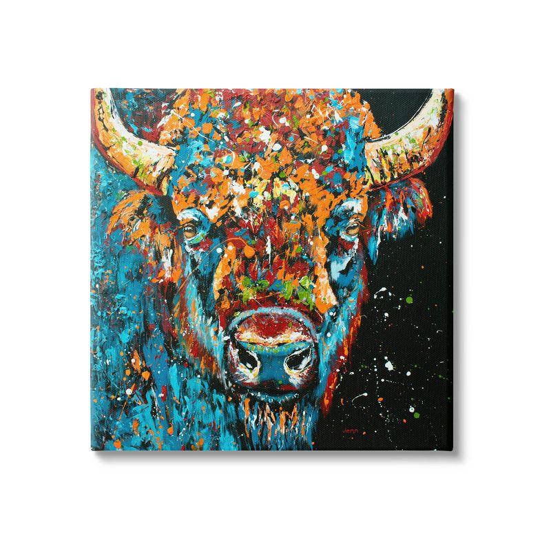 Vibrant Bison Street Style Canvas Wall Art, 17 x 17