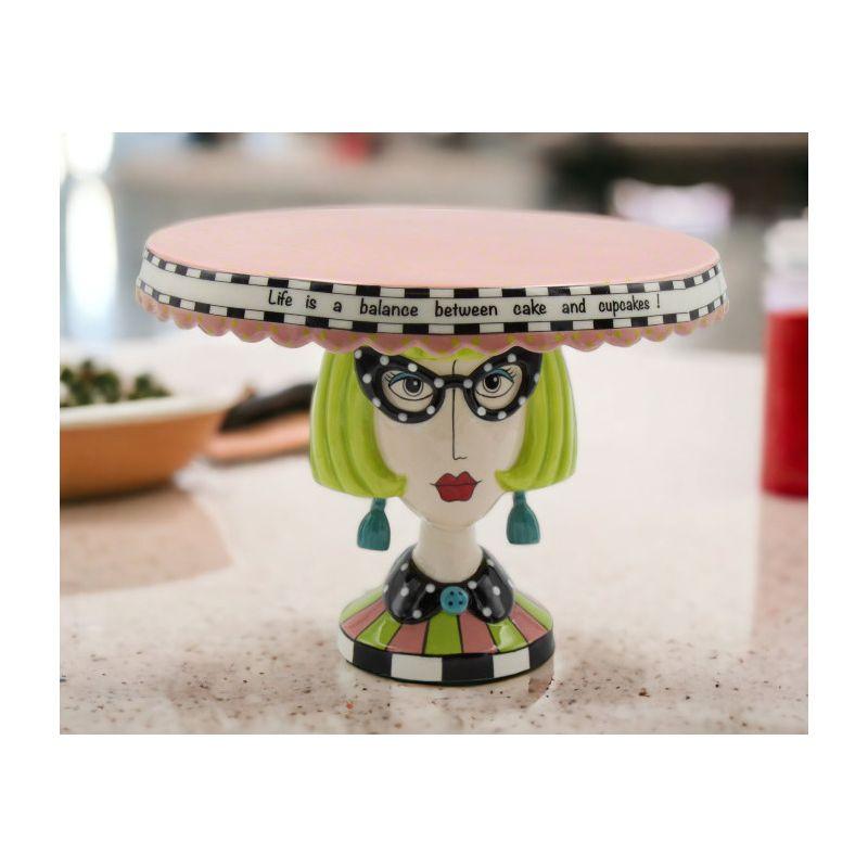 Kevins Gift Shoppe Ceramic Blonde Lady Large Cake Stand