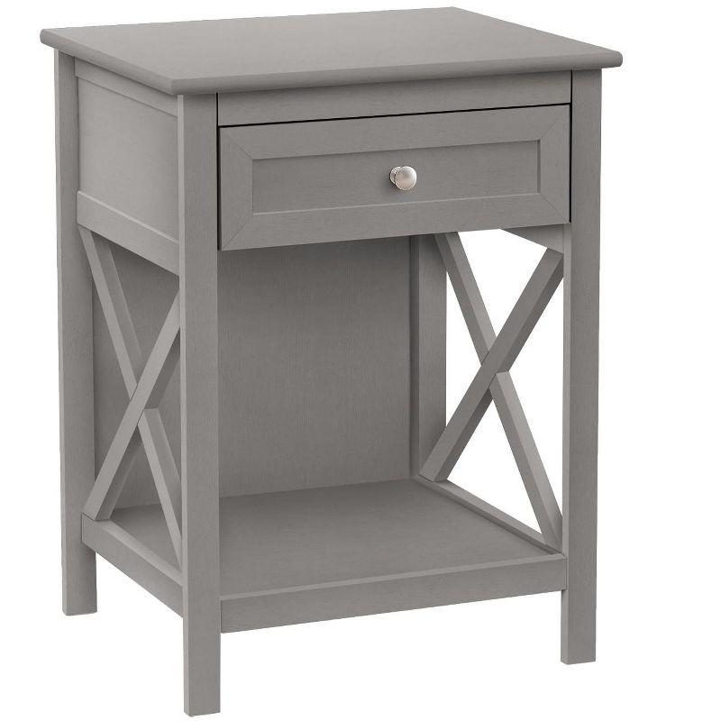 Monarch Specialties Accent Table 2 Tier End Side Table Square Nightstand Bedroom Lamp Brown Veneer Traditional