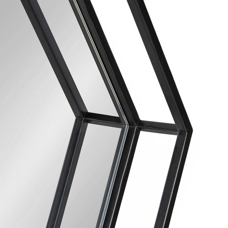 30" x 26" Felicia Hexagon Wall Mirror Black - Kate & Laurel All Things Decor