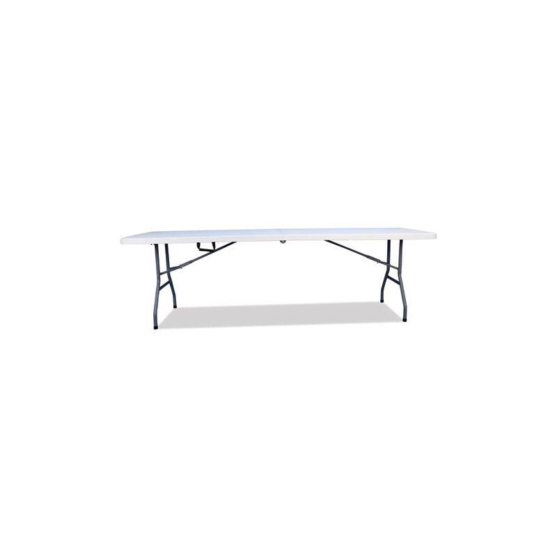 Iceberg Bifold Resin Folding Table, Rectangular, 94.5" x 29.9" x 30", White Granite Top, Gray Base/Legs, 2/Pack