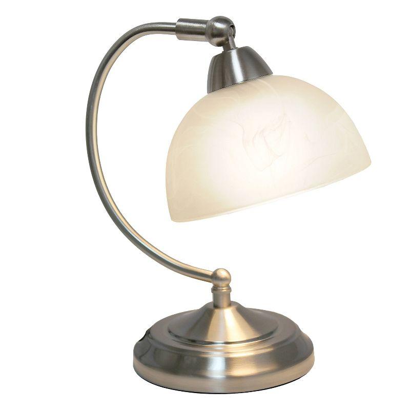 Elegant Designs Mini Modern Bankers Desk Lamp with Touch Dimmer Control Base Brushed Nickel