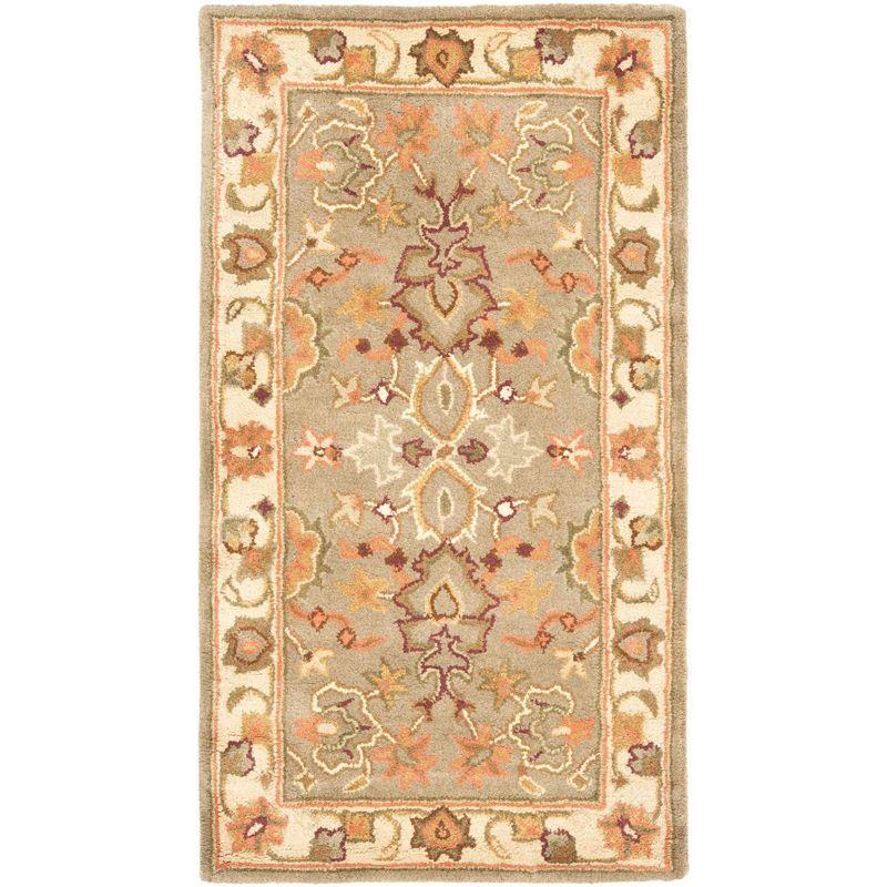 Ivory and Beige Hand-Tufted Wool Area Rug 2' x 3'