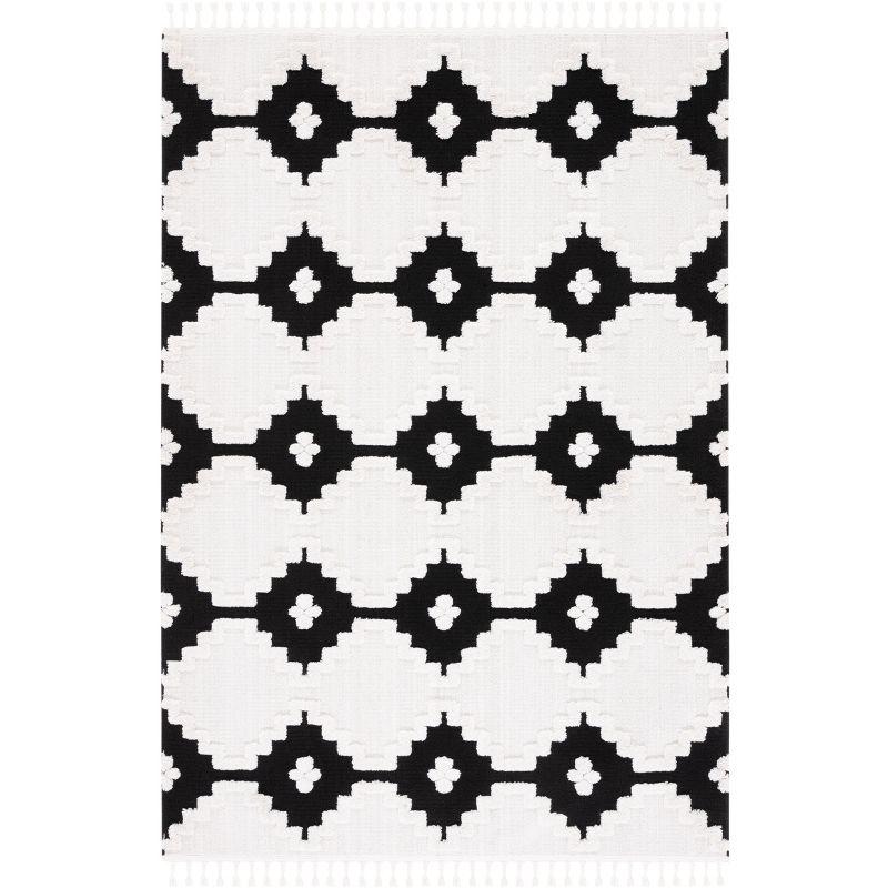 Marrakesh MRK532 Power Loomed Area Rug - Ivory/Anthracite - 5'3"x7'6" - Safavieh.