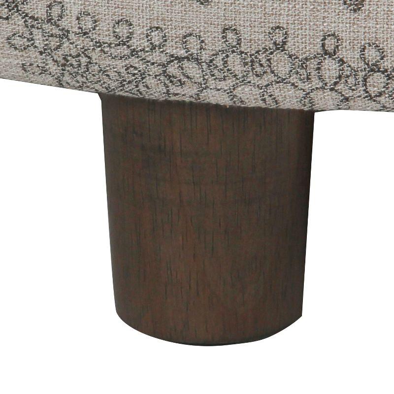 Round Storage Ottoman Gray Medallion - HomePop