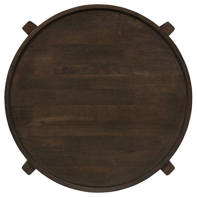 Coaster Home Furnishings COTA Round Solid Wood End Table Dark Brown