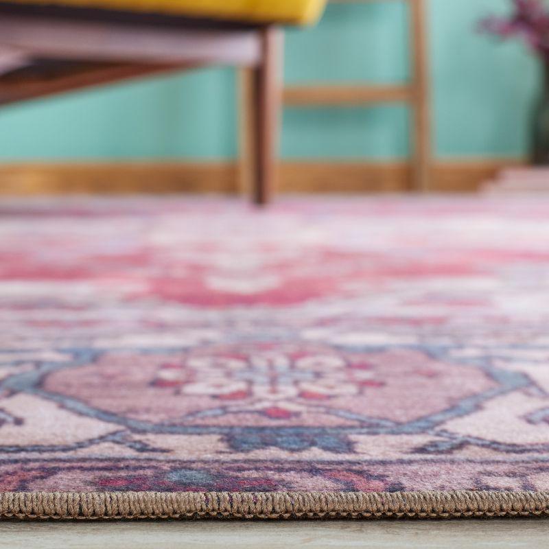 Tucson Vintage Persian TSN106 Power Loomed Machine Washable Skid-Resistant Indoor Runner Rug - Red/Beige - 2'6"x12' - Safavieh