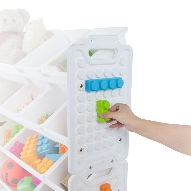 UNiPLAY Toy Organizer With Removable Storage Bins, Multi-Bin Organizer for Books, Building Blocks, School Materials, Toys with Baseplate Board Frame