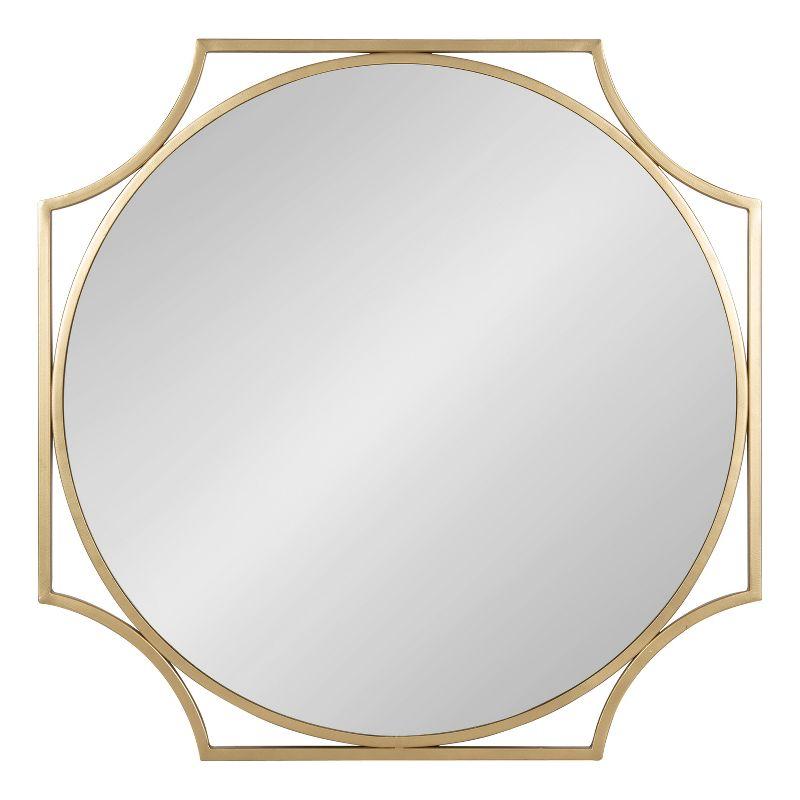 Modern Gold Scallop-Edged 28" Round Wall Mirror