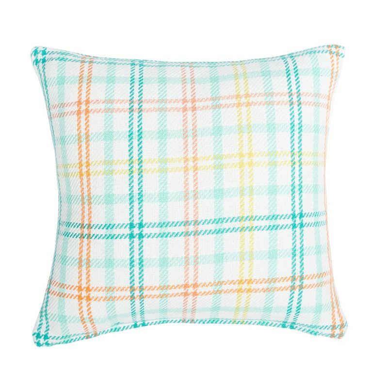 C&F Home 18" x 18" Bunny Trail Plaid Woven Spring Easter Themed Accent Throw Pillow