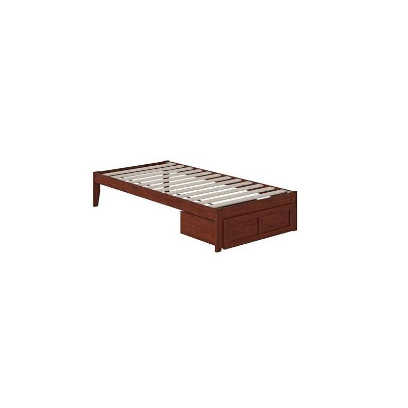 AFI Furnishings Colorado Twin Bed with Foot Drawer and USB Turbo Charger in Walnut