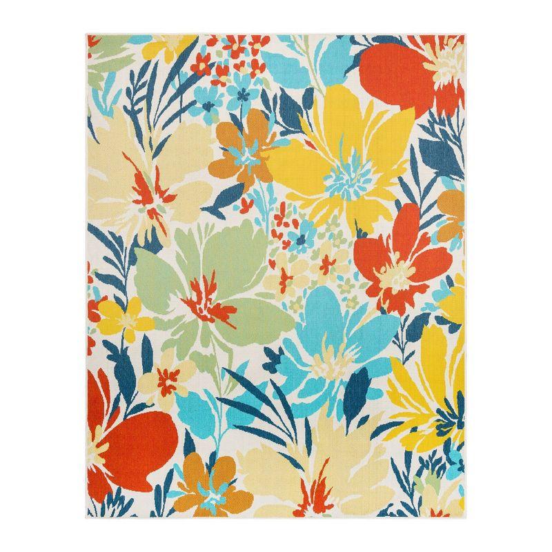 Gertmenian Jona Nelisa Multicolored Bright Floral Indoor/Outdoor Flatweave Area Rug