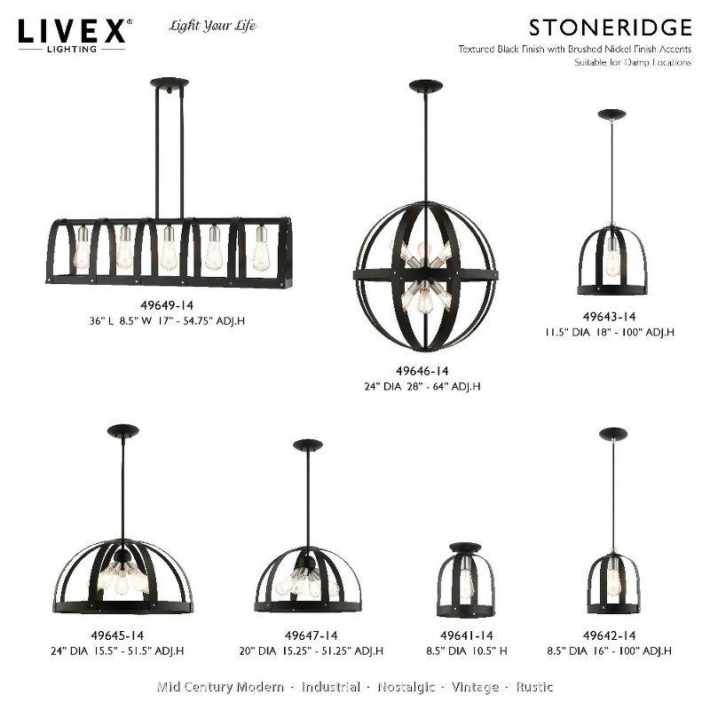 Livex Lighting Stoneridge 6 - Light Pendant in  Textured Black