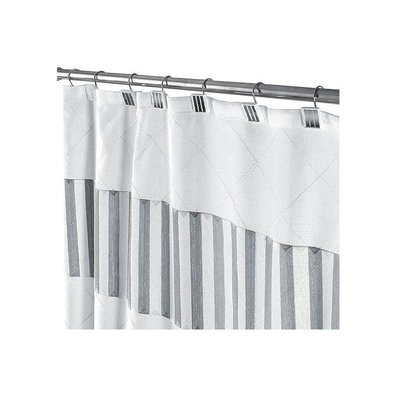 Elegant Quilted Mirror Resin Shower Curtain Hooks Set