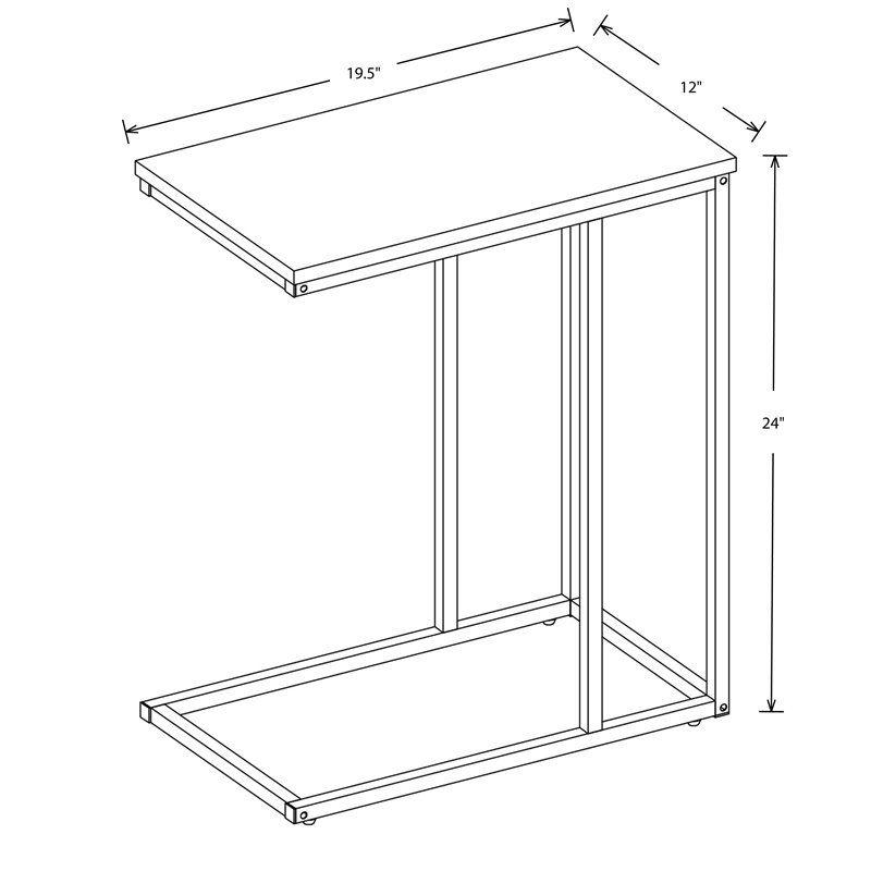 Safdie & Co. 19"L C-Shape Gold Metal Legs Accent Table in White