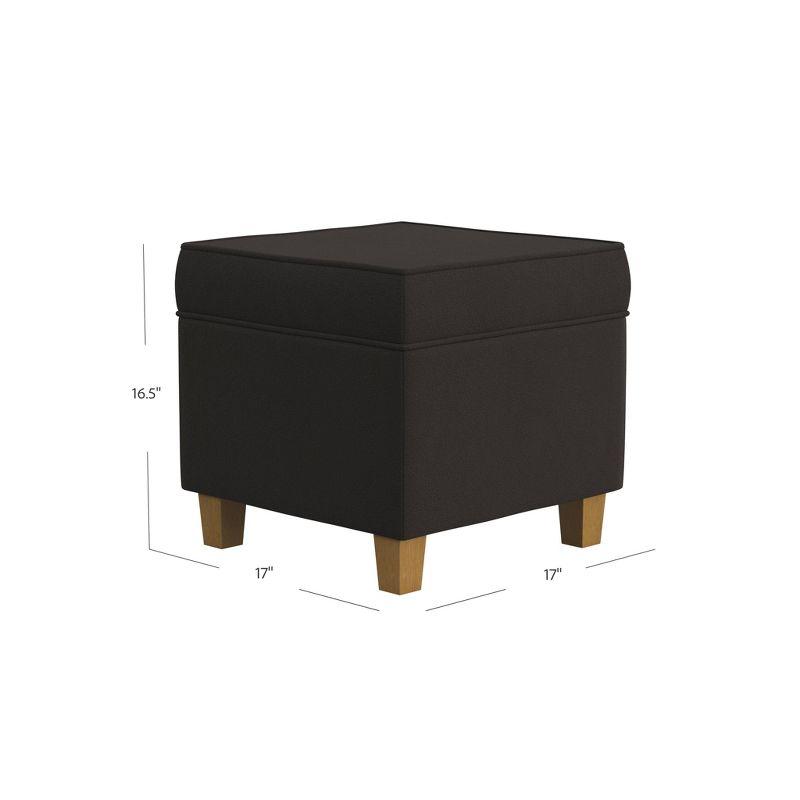 Cole Classics Square Storage Ottoman with Lift Off Top - HomePop