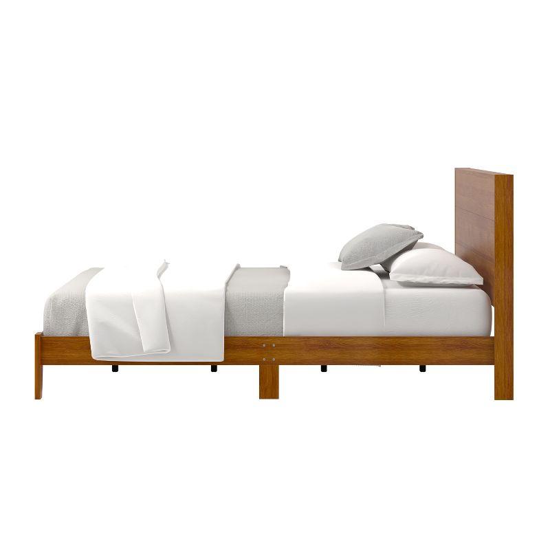 Galano Layton Wood Frame Queen Platform Bed with Headboard in Knotty Oak, Dusty Gray Oak, White, Black, Oslo Oak, Concrete Gray, Amber Walnut