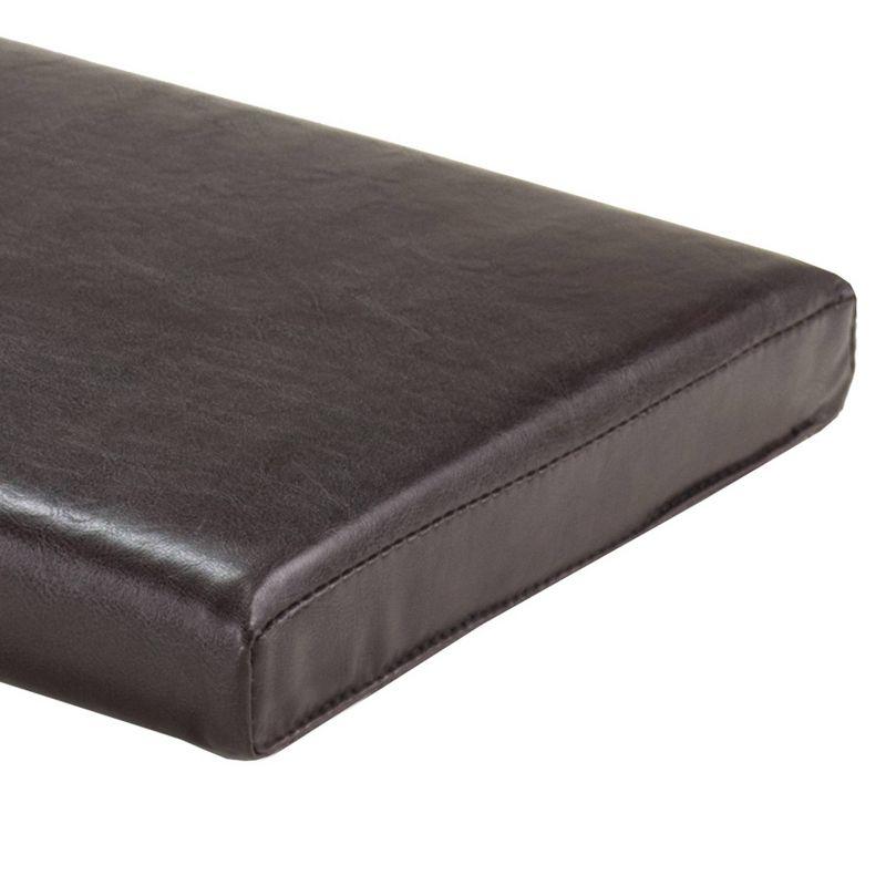 Boris Cushion Bench Seat Faux Leather - Espresso -Winsome: Upholstered, Padded for Entryway & Dining