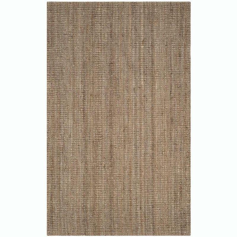 Natural Gray Handwoven Jute Area Rug 5' x 8'