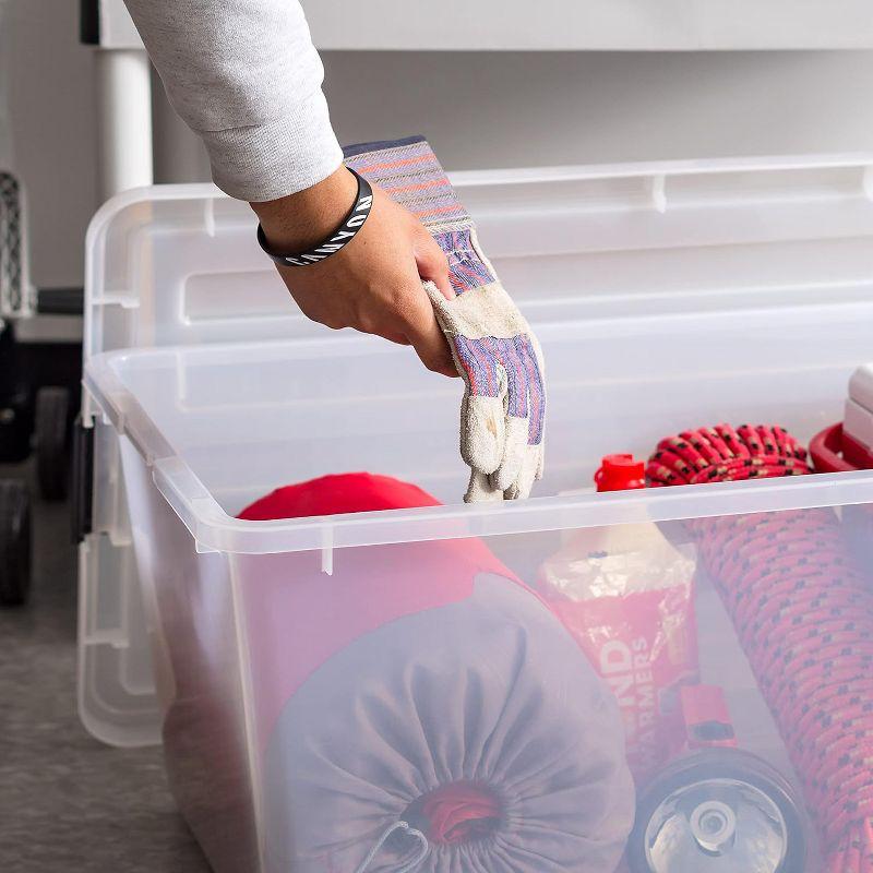 Clear Plastic Stackable Storage Bins w/ Latch Lid