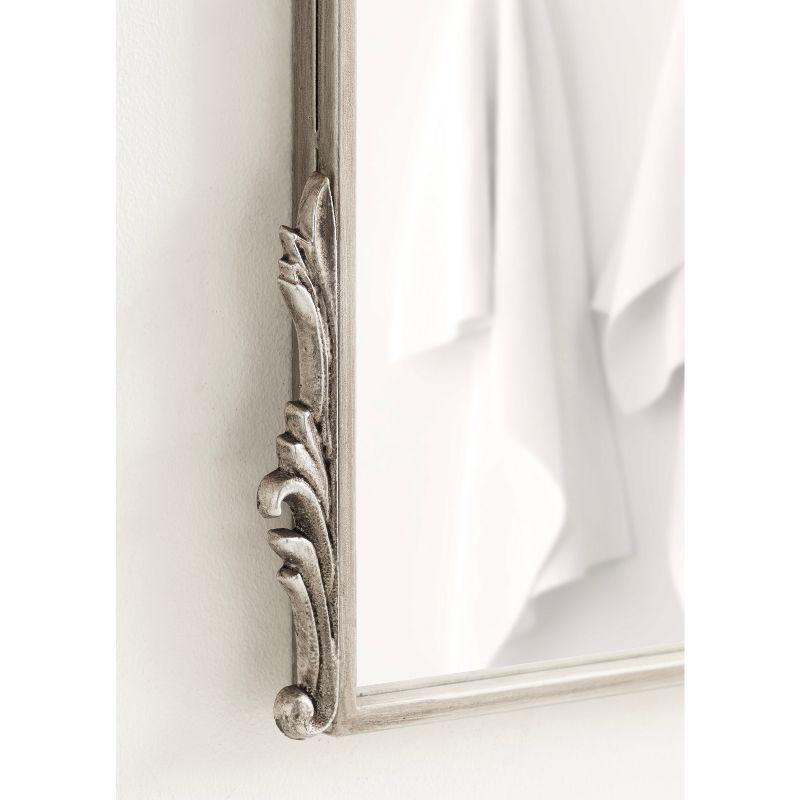 Kate & Laurel All Things Decor 21"x26" Myrcelle Decorative Framed Wall Mirror: Antique Silver, Arched, Ornate Garland Design