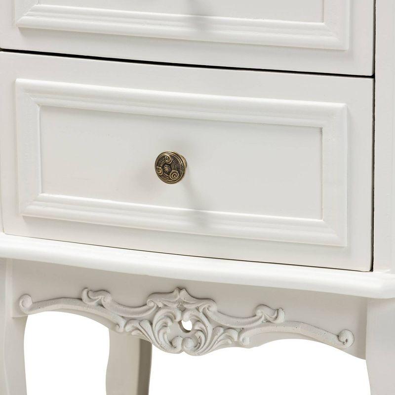 Darlene French White & Cherry Brown Traditional 2-Drawer Nightstand