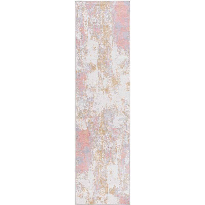 Bayside BAY128 Machine Washable Power Loomed Indoor Runner Rug - Ivory/Grey Pink - 2'2"x8' - Safavieh