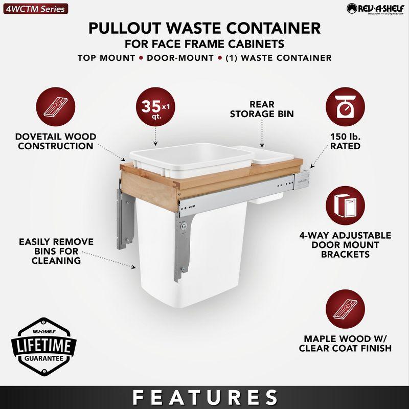 Rev-A-Shelf Rev-A-Shelf Single Pullout Top Mount Trash Can