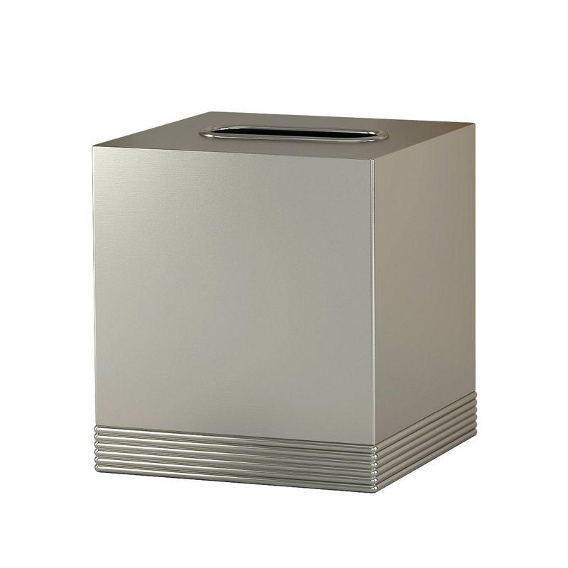 Special Metal Square Facial Tissue Box Cover - Nu Steel: Stainless Steel Holder, Pewter Finish, Bathroom Accessory