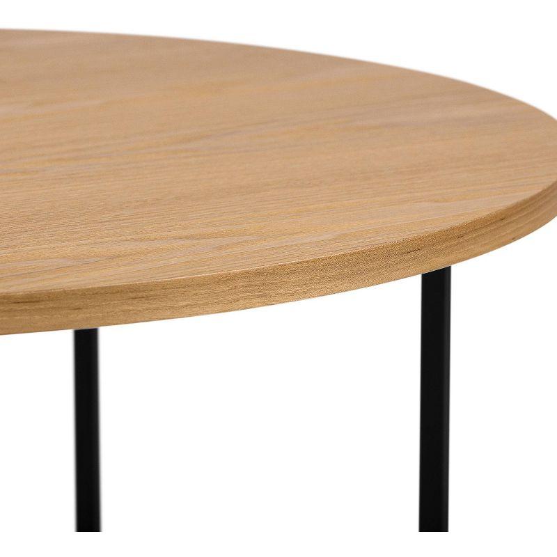 Stevenson Round Coffee Table, Natural - Adore Decor: Modern Geometric Base, Mid-Century Style