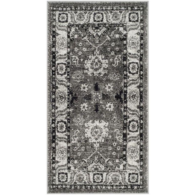 Vintage Hamadan VTH214 Power Loomed Indoor Accent Rug - Grey/Black - 2'7"x5' - Safavieh