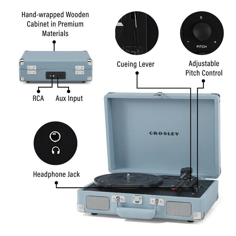 Tourmaline Portable Vintage Bluetooth Suitcase Record Player