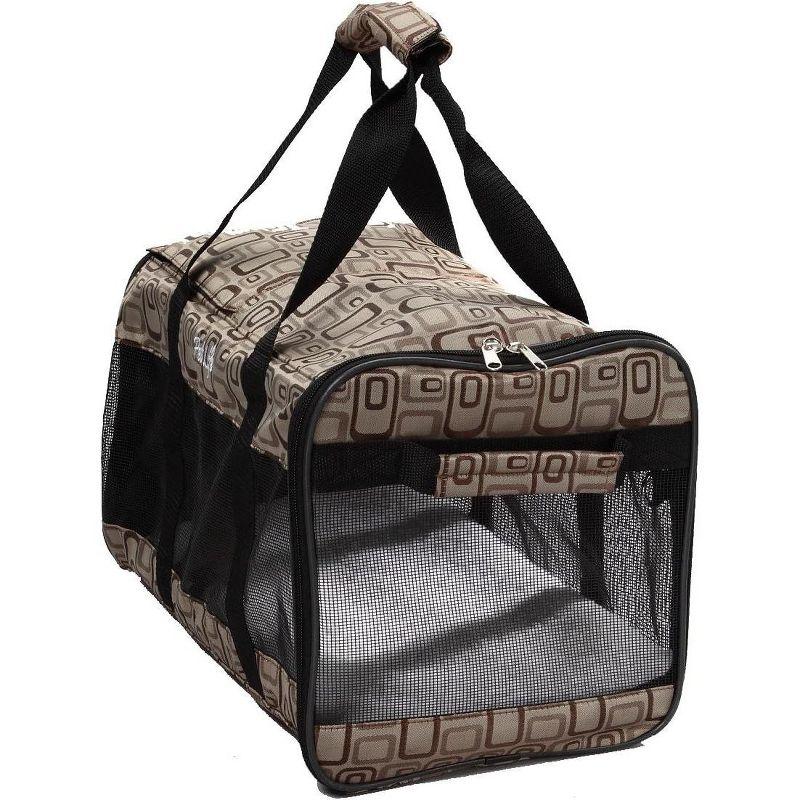 Pet Life Airline Approved 'Flightmax' Collapsible Pet Carrier Brown-M