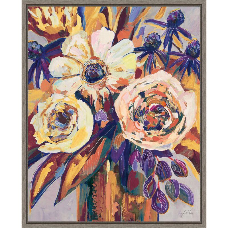 Autumn Floral Canvas Print with Graywash Frame, 23 x 28-Inch