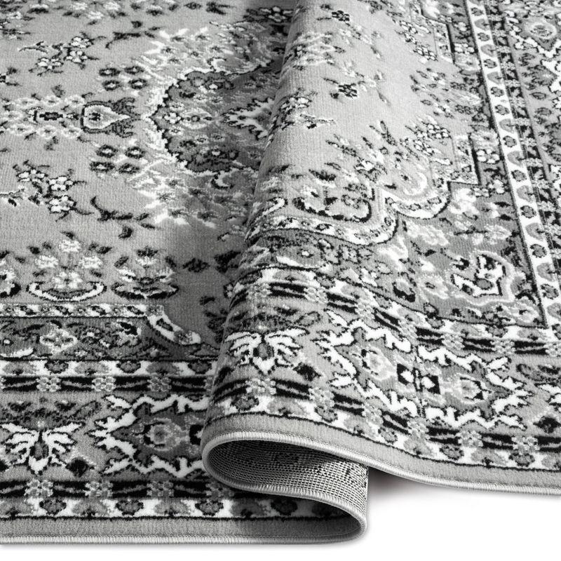 Home Dynamix Ariana Ksara Traditional Medallion Border Area Rug, Grey/Black, 3-Piece Set