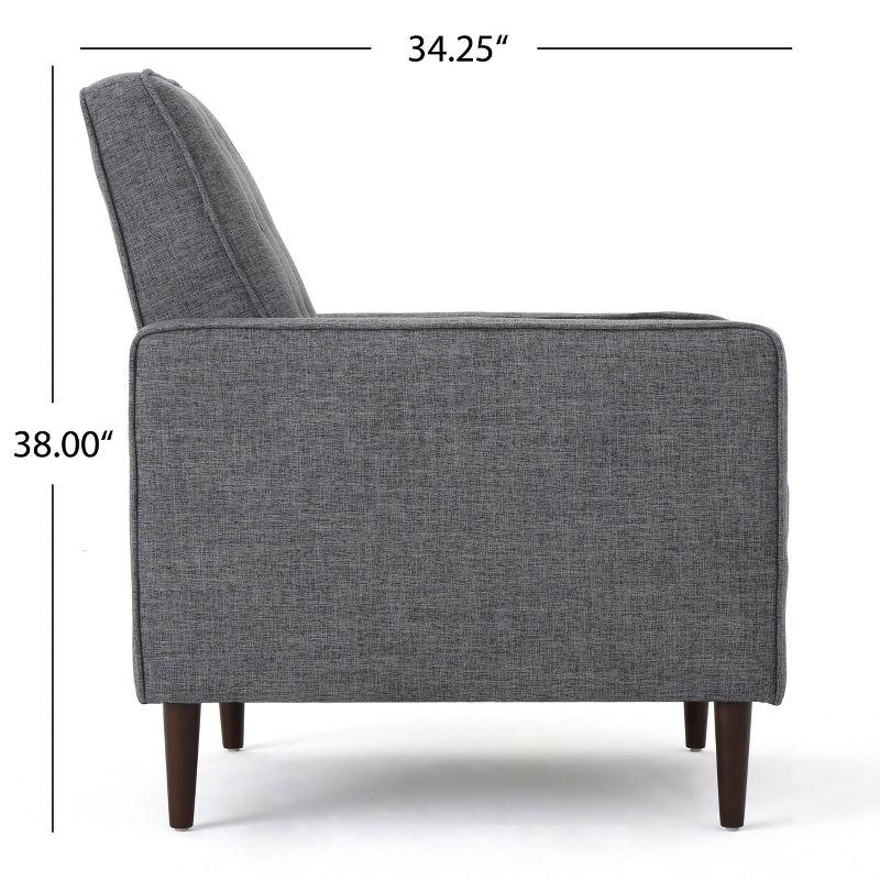 Mervynn Mid-Century Recliner Gray - Christopher Knight Home: Button Tufted, Beech Wood Legs