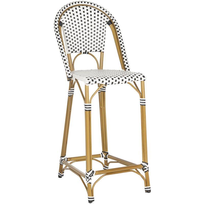 Zaid Barstool - Indoor/Outdoor - PAT4038 - Black/White - Safavieh