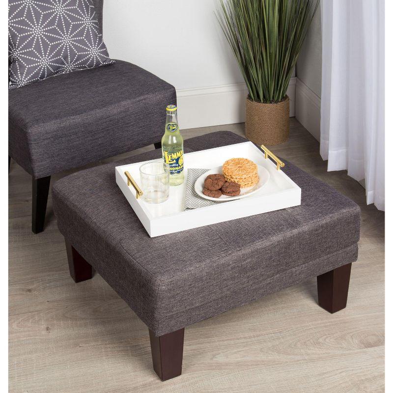 Kate and Laurel Lipton Tray, 16.5x12.25, White and Gold