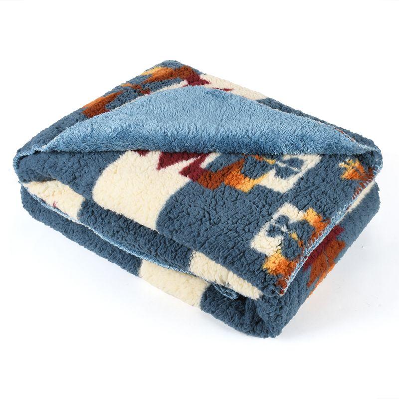 Southwest Throw Blanket, Aztec Blanket for Couch or Room Decor, Reversible Comfy Fluffy Blanket, Gift Blanket, 50 x 60 inches