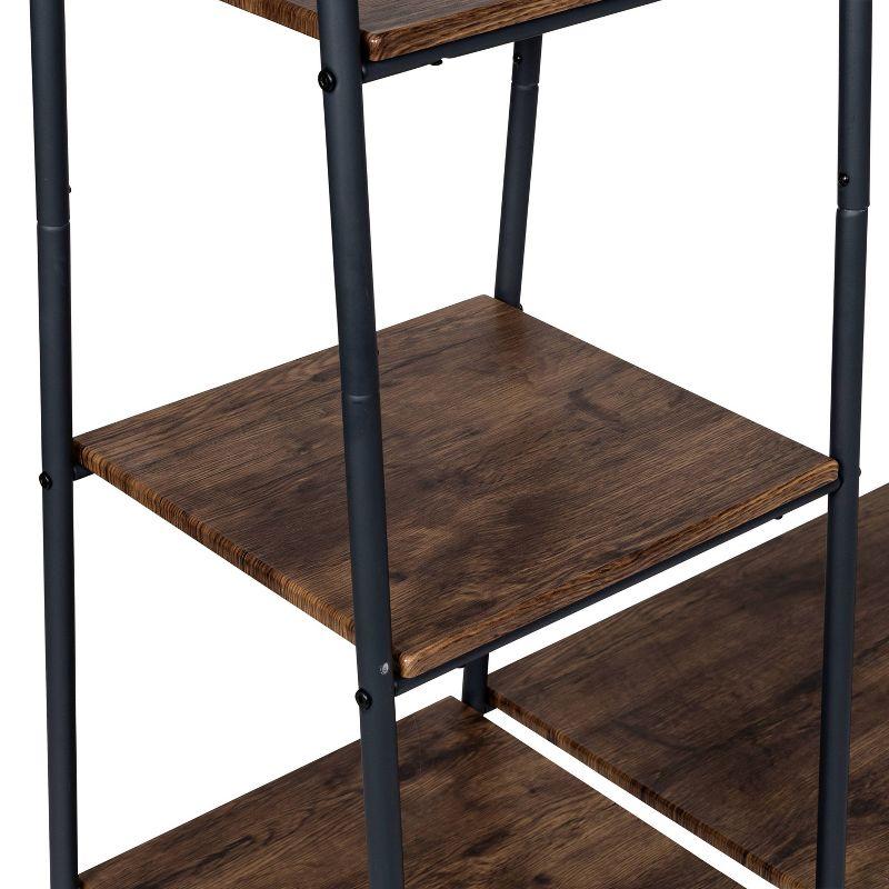 Honey-Can-Do Garment Rack with Shelves Black: Freestanding Closet Wardrobe, Powder-Coated Steel, 4 Fixed Shelves