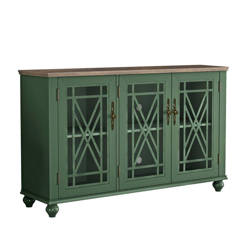 Festivo 55" Green Vintage Wood Sideboard Buffet Cabinet